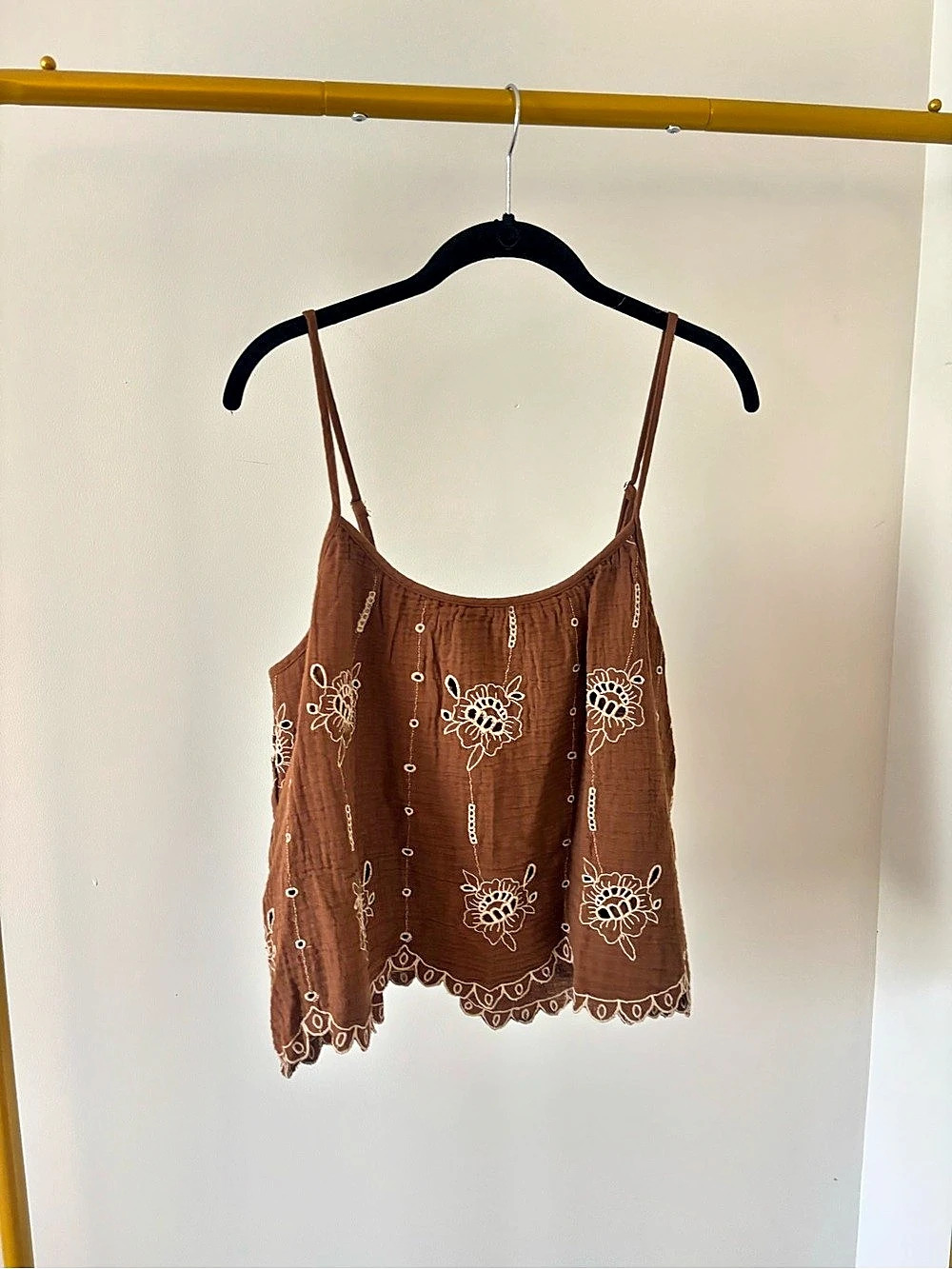 Universal Thread Embroidered Cami Floral Brown Medium